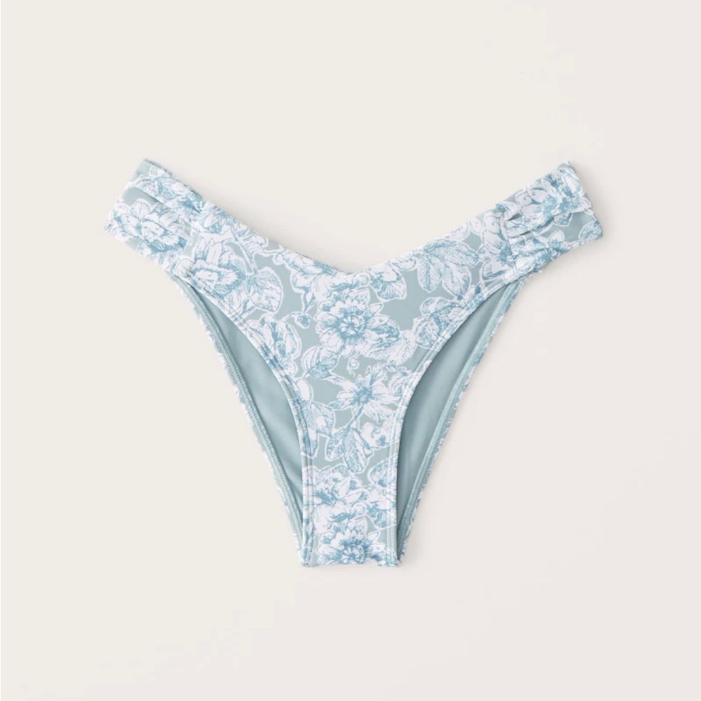 A&F Pleated Tall-Side High-Leg Cheeky Bottoms